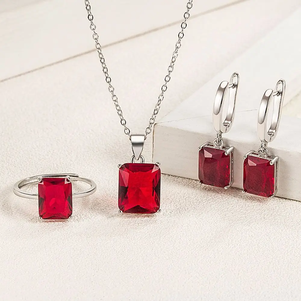 Fashion Alloy Crystal Earrings Set Simple Style Glass Diamond Earring Jewelry Sets Exquisite Stained Jewelry Set Women Girls