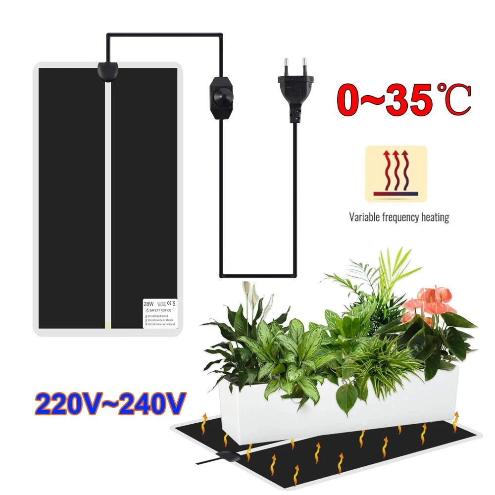 5~28W Seedling Heat Mat Anti-cold Plant Seed Pet Winter Heating Mat Plant Flower Vegetable 220V~240V Warm Heater Pad