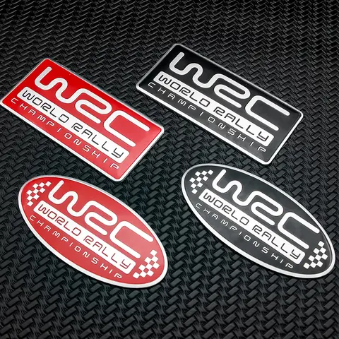 Car Styling in alluminio 3D WRC World Rally Championship Rosso Nero Adesivo universale Emblema Baule Parafango Badge Accessori auto