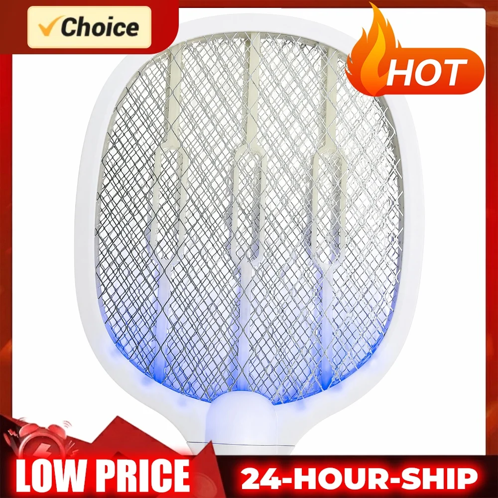 2 in 1 Bug Zapper Racket Rechargeable Mosquito Swatter Fly Killer and Mosquito Trap Lamp for Indoor and Outdoor
