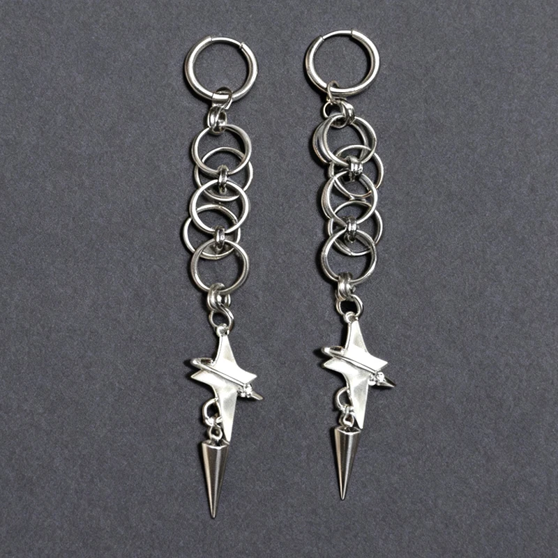 Punk Accessories Stitched Rivets Crystal Cross Earrings for Women Fashion Vintage Charm Planet Rivet Earrings Y2K Jewelry
