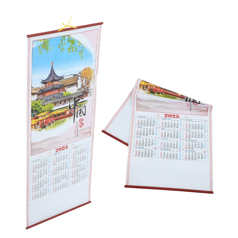 

2pcs 2025 Year Of The Snake Wall Calendar Large Lunar Chinese New Year Decor For Home Office Printing Design