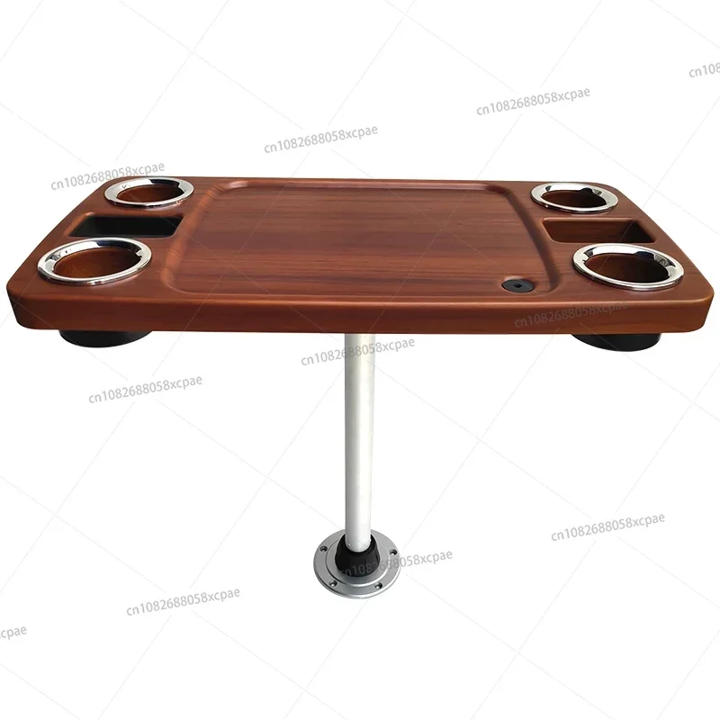 

RV Detachable Teak Lacquered Dining Table Yacht Aluminum Alloy Movable Table Legs Tabletop Support
