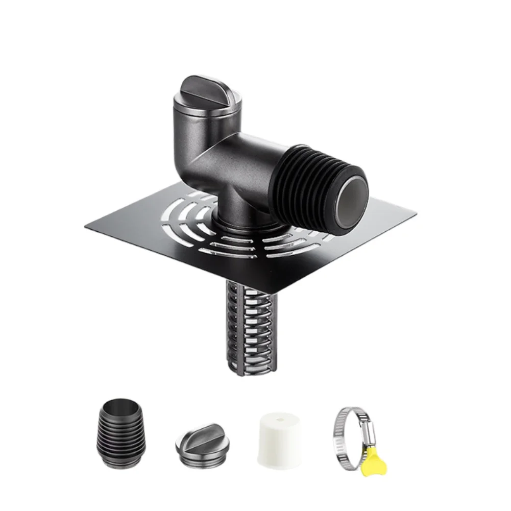 

Washing Machine Drain Pipe Tee Floor Drain Joint with Stainless Steel and ABS for Leak Protection and Backflow Prevention