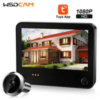 Wsdcam Smart 3MP Mini Digital Peephole Door Camera Wireless WiFi Infrared IR PIR Motion Detection Digital Viewer Doorbell