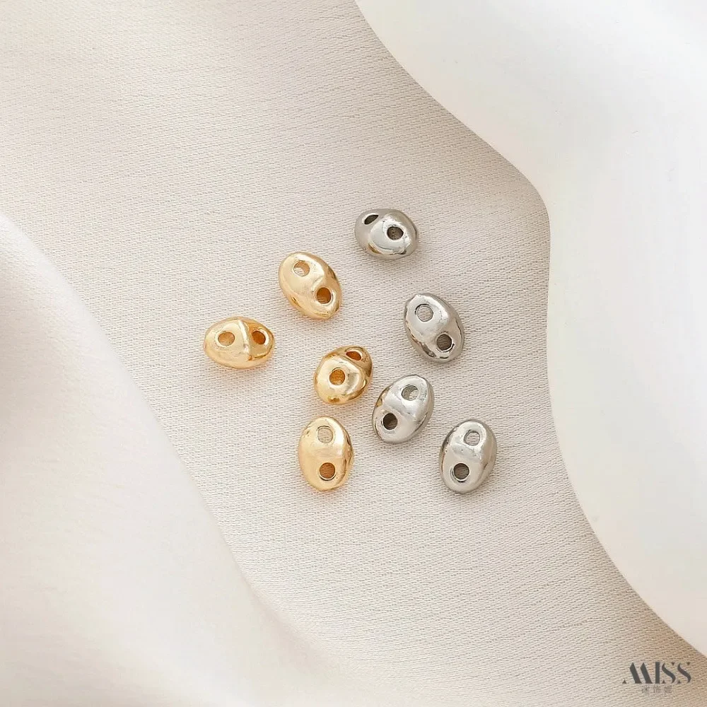 14K gouden tas kleurbehoud echt goud dubbel gat dubbele rij spacer kraal diy parel armband ketting string accessoires