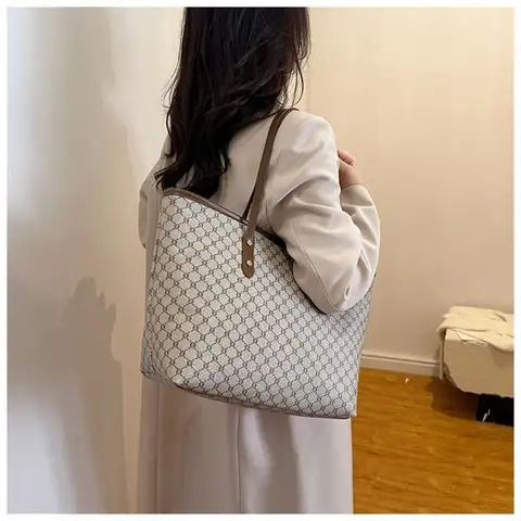 Durable Large Capacity Shoulder Bags PU Casual Handbags Commuting Bag