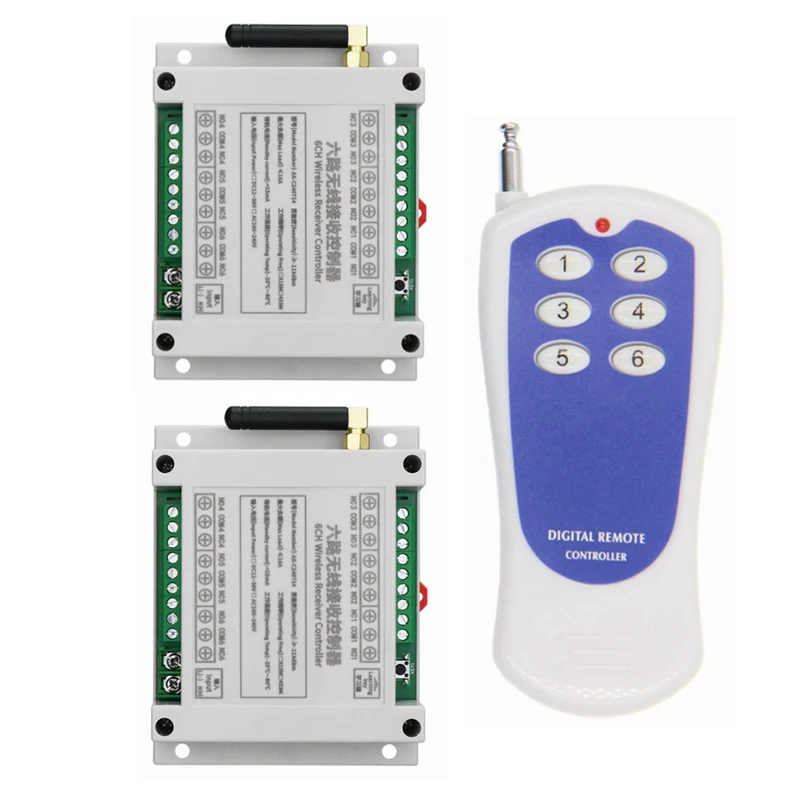 DC12-36V 6 Way Remote Control Switch 433Mhz Relay Controller for Home Automation LED Fan Garage Gate Modification
