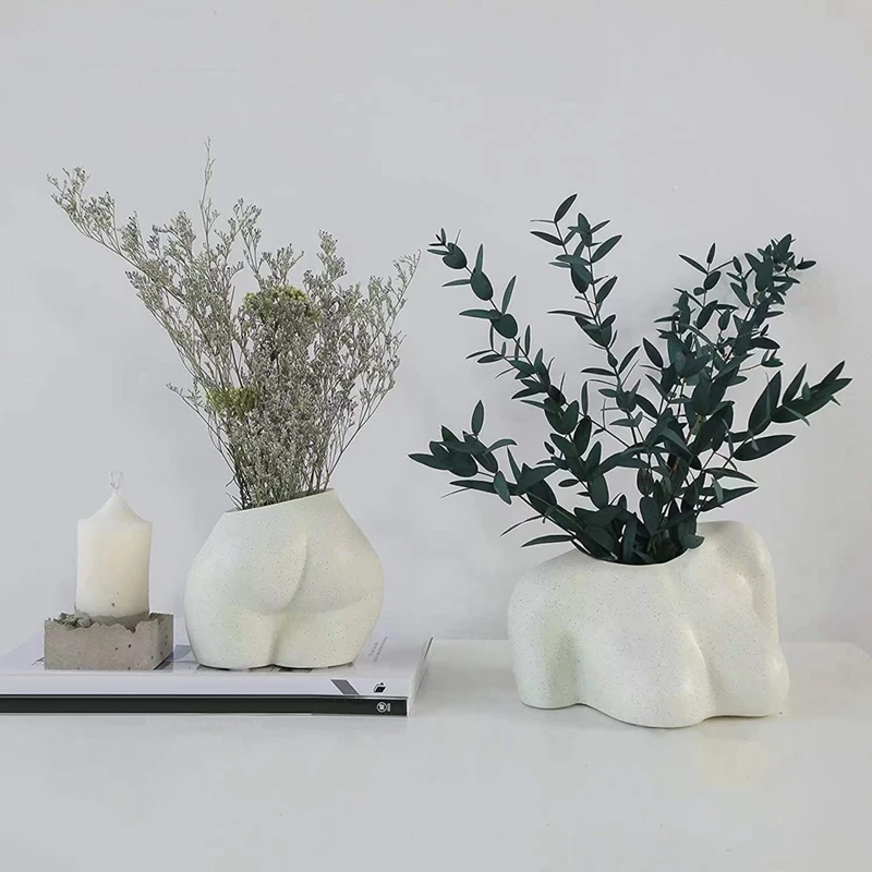 Mini vaso inferior para corpo feminino, plantador em formato de corpo com furos de drenagem, vaso de plantas de resina, lindo natal b