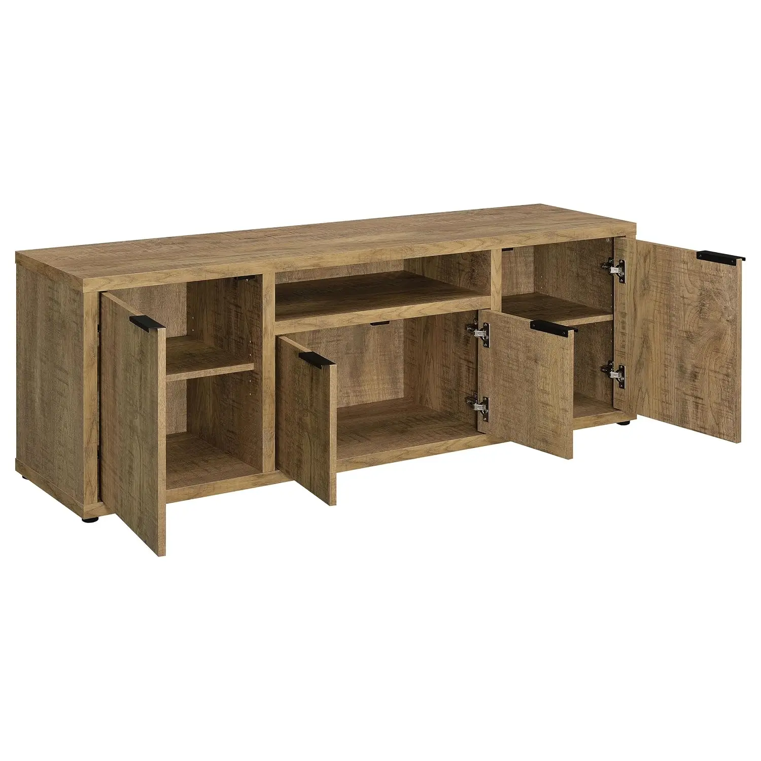 60-Inch TV Stand with Storage for Living Room, Mango Wood Finish, Customized
