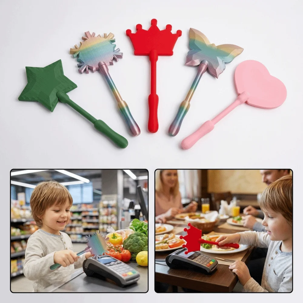 Creative 3D Printed Wand Tap To Pay Portable Cute Contactless Payment Sleeve Lightweight Funny Star Magic Wand Holder