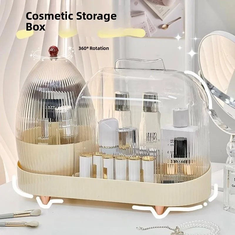 

Элегантный органайзер для косметики и уходовых средств, настольный контейнер для кистей для макияжа, пластиковый органайзер овальной формы.