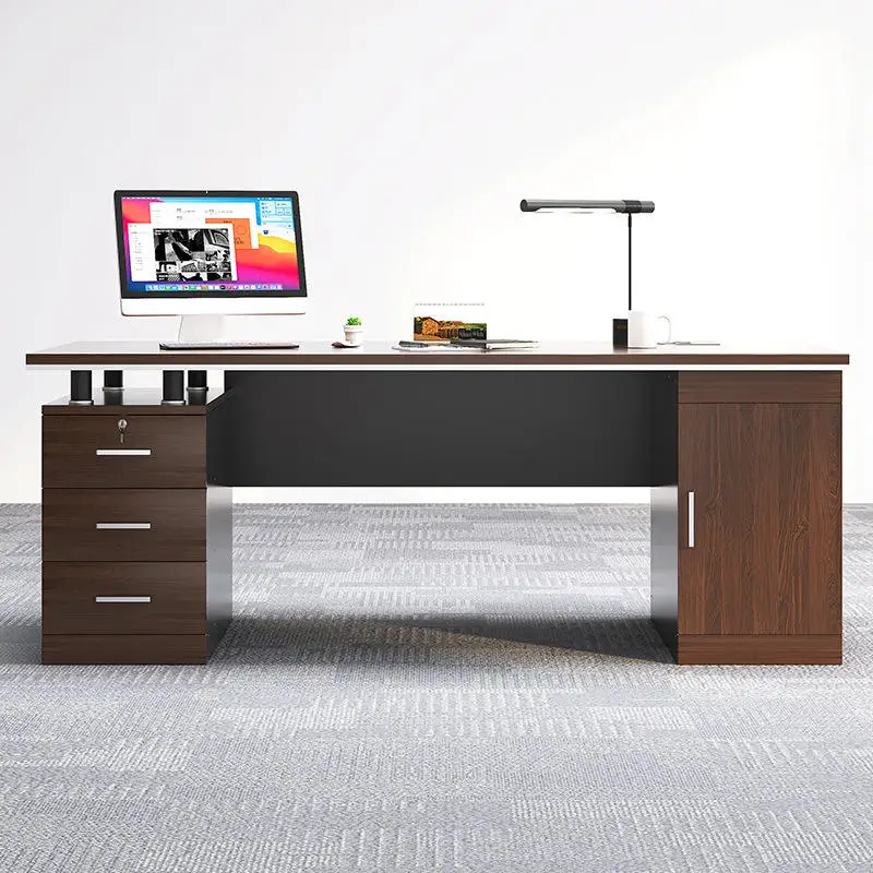 

# Wholesale Price Office Building Multi-seat Desks Staff Desks Simple I-Type Wooden Desk Drawer Storage For Home Office