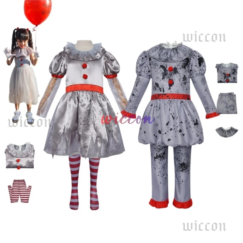 

New Clown Revival COS Pennywise Cosplay Halloween Costume Clown Pennywise Horror Clown Halloween Party Costume Prop New 2025