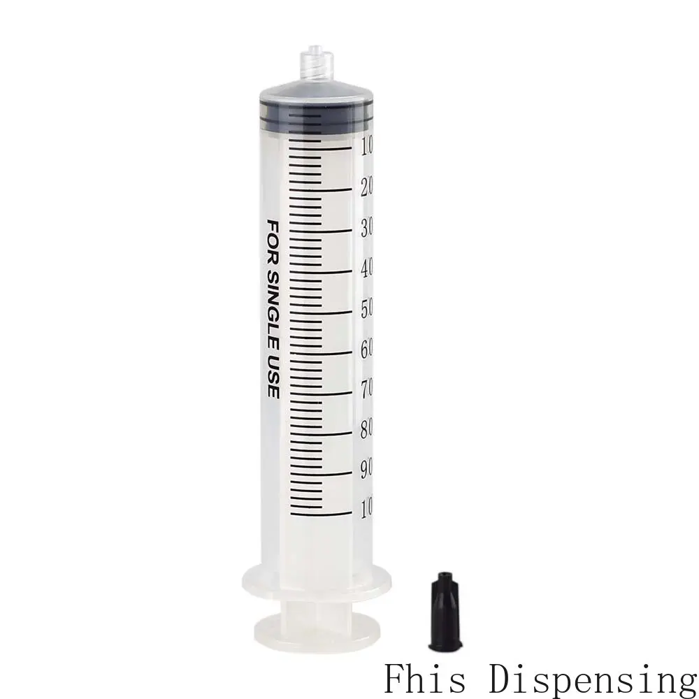 Dispensing Syringes 100cc 100ml Plastic Tip Cap Pack of 10