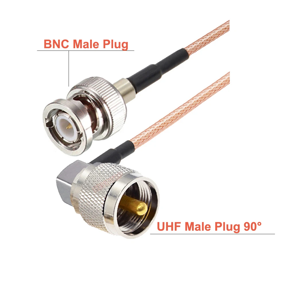UHF PL259 Stecker auf BNC Stecker Antennenradiokabel RG316 HF-Koaxialkabel UHF auf BNC Jumper Pigtail für Coax Mobile zu Base Antenne