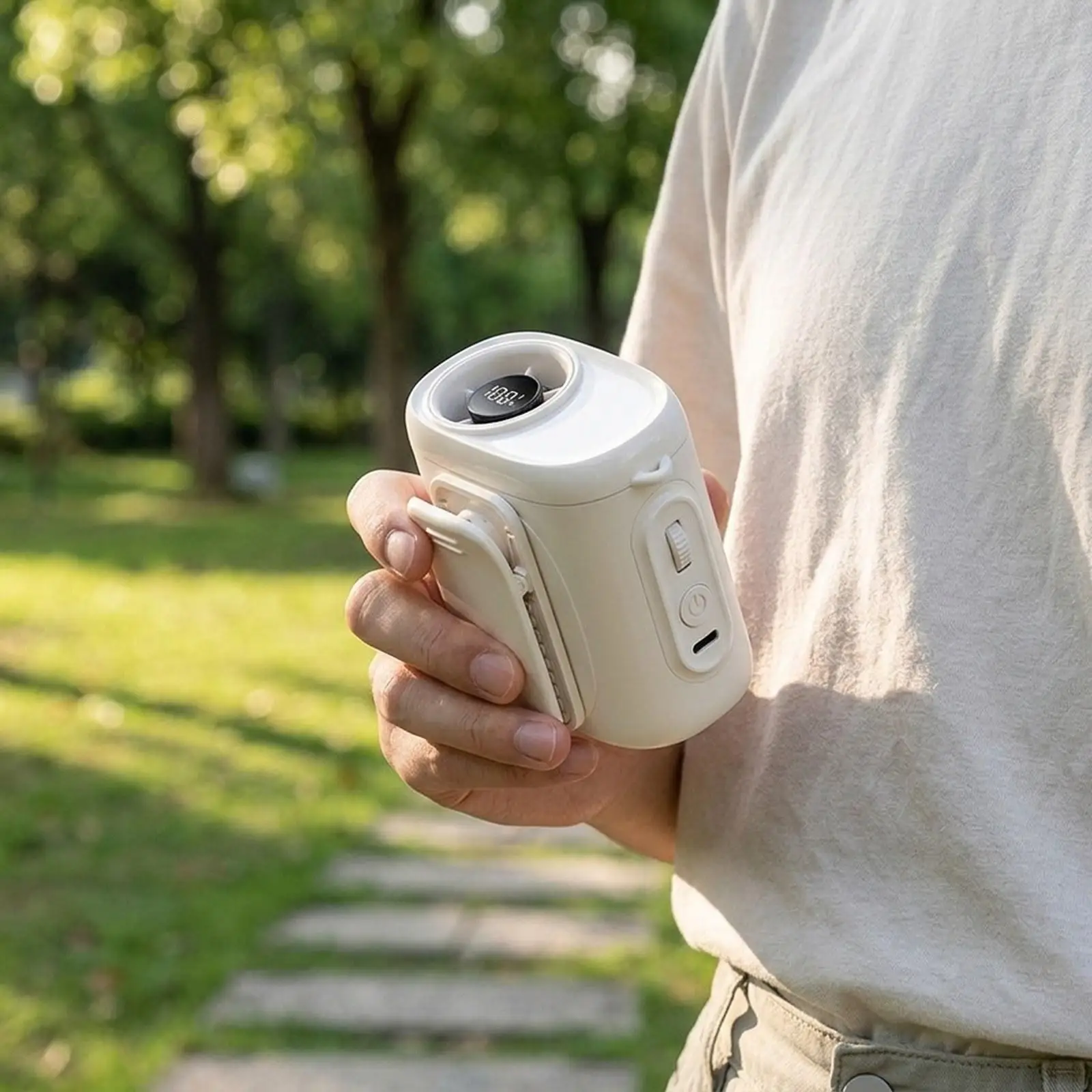 

Portable Waist Clip Fan Hanging Fan Under Shirt Fan Rechargeable Wearable Fan for Fishing