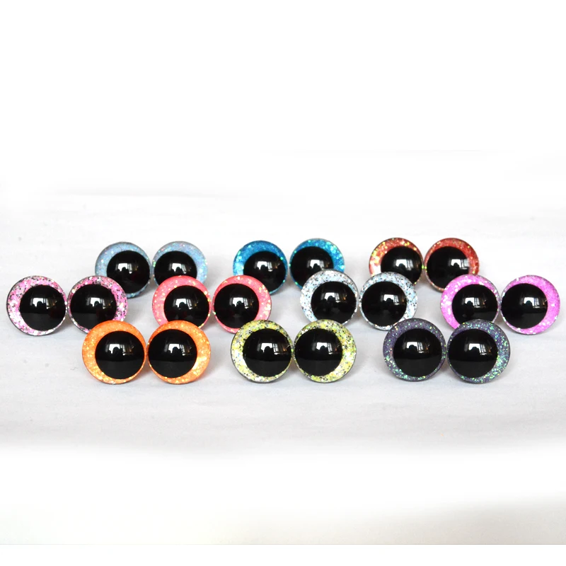 20pcs  Round Eccentric-Pupil  Cartoon glitter toy safety eyes doll pupil eyes with washer for c