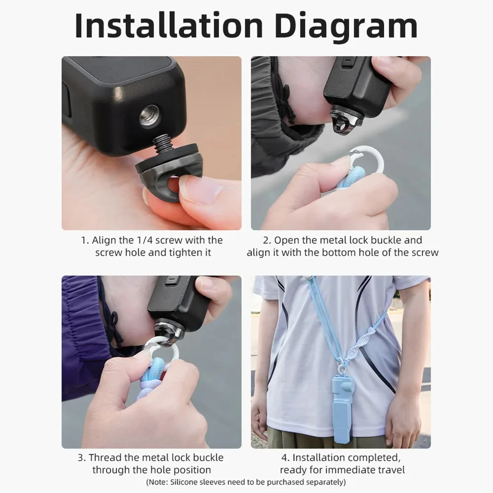 Cordão para dji pocket 3 insta360 x4, cabo ajustável, alça crossbody, colar, corda suspensa, anti-perda, acessórios para câmera esportiva