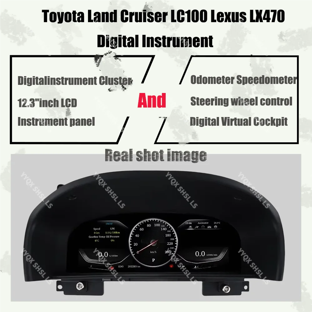 

Digital Cluster For Toyota LC100 LX470 2002-2007 LCD Instrument Panel Virtual CockPit Speed Meter Dashboard Car Accessories
