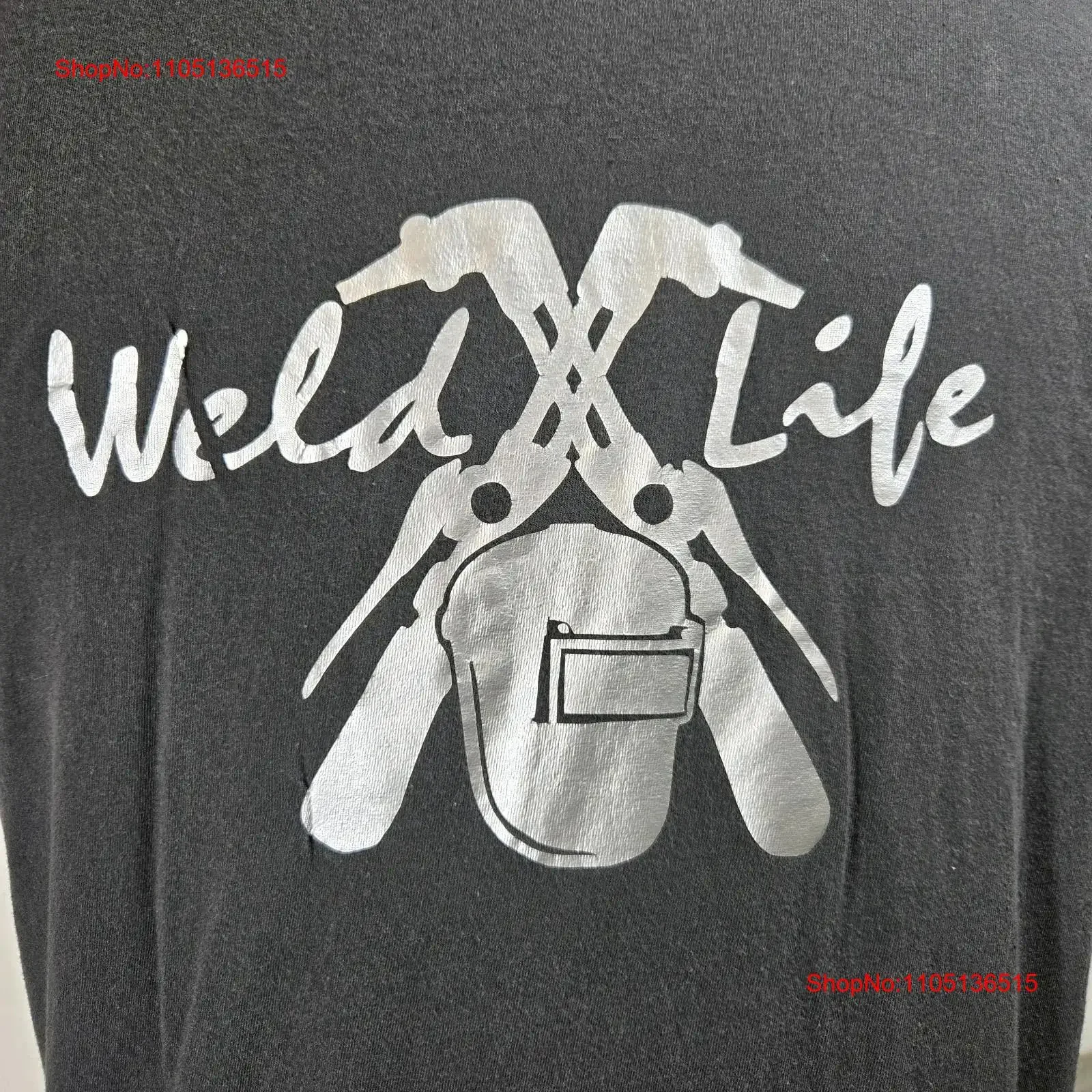 Weld Life T Shirt Mens XL Black Print  Shrunk To Large vintage Washed Casual Comfortable Breathable fashion streetwear Slightly