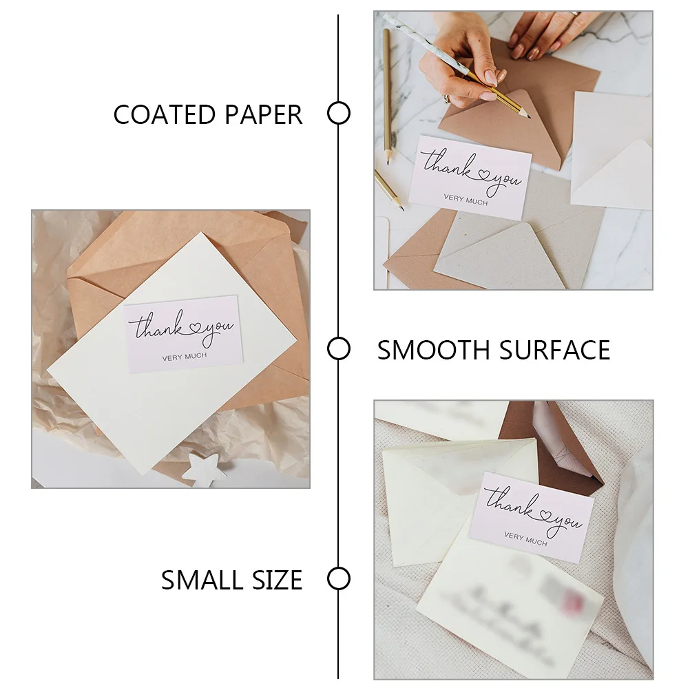 

100pcs Thank You Cards For Small Business Cute Gift Packing Thanks Cards Bulk Paper Business Card Decor Printing Products