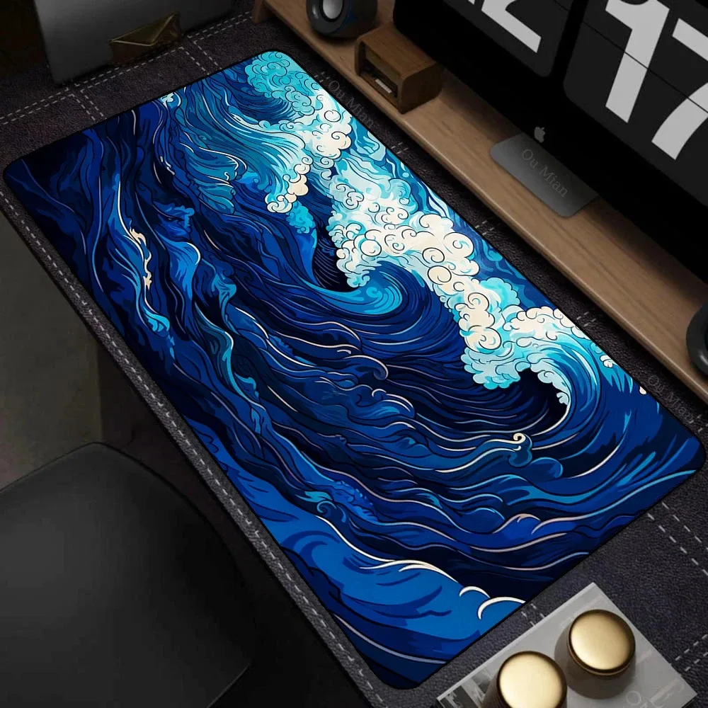 Ins Waves Sunset Durable Rubber Desk Pad Mouse Protector Non-Slip Small Large Mouse Pad Home Office Pc Laptop Desk Mat Carpet