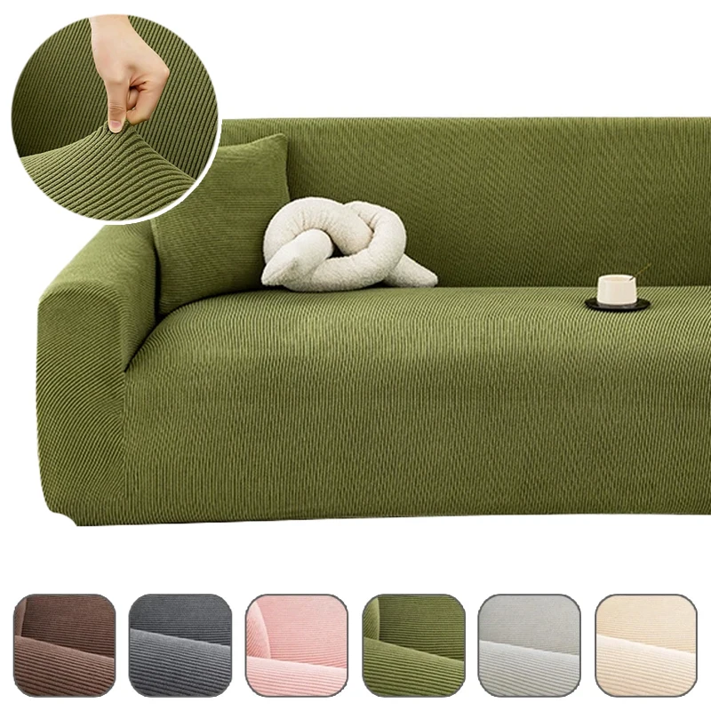 

Premium Stretch Jacquard Sofa Cover Polar Fleece Fabric Non Slip Elastic Slipcover for 1-4 Seater Livingroom Furniture Protector