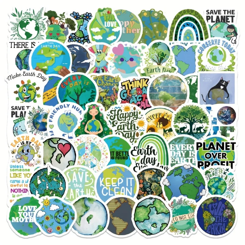 100pcs Earth Day stickers for protecting and caring for the Earth, science education, creative decoration, notebook and water cu