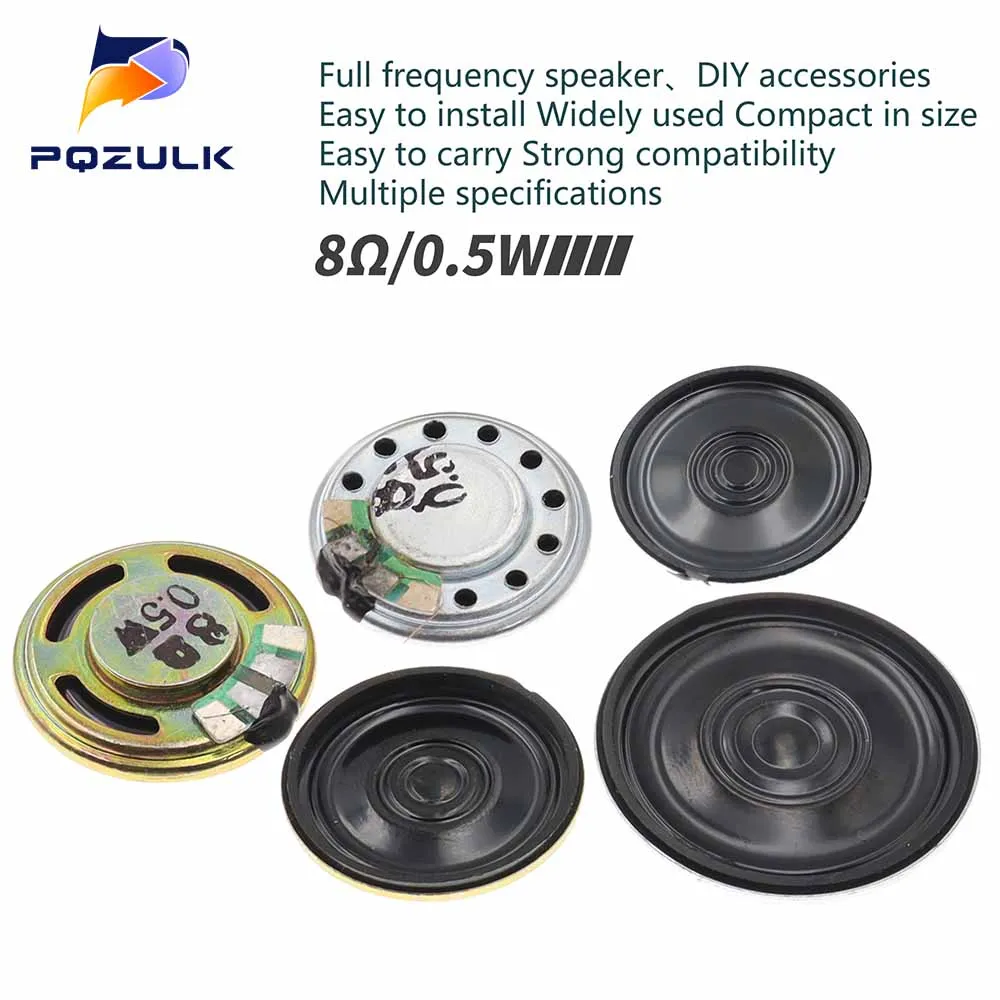 2PCS Small 8 ohm 0.5W Speakers 20/23/28/30/40/50MM 2CM 3CM 4CM 5CM Audio Loudspeaker 8R 0.5 Watt Sound Amplifier for Doorbel