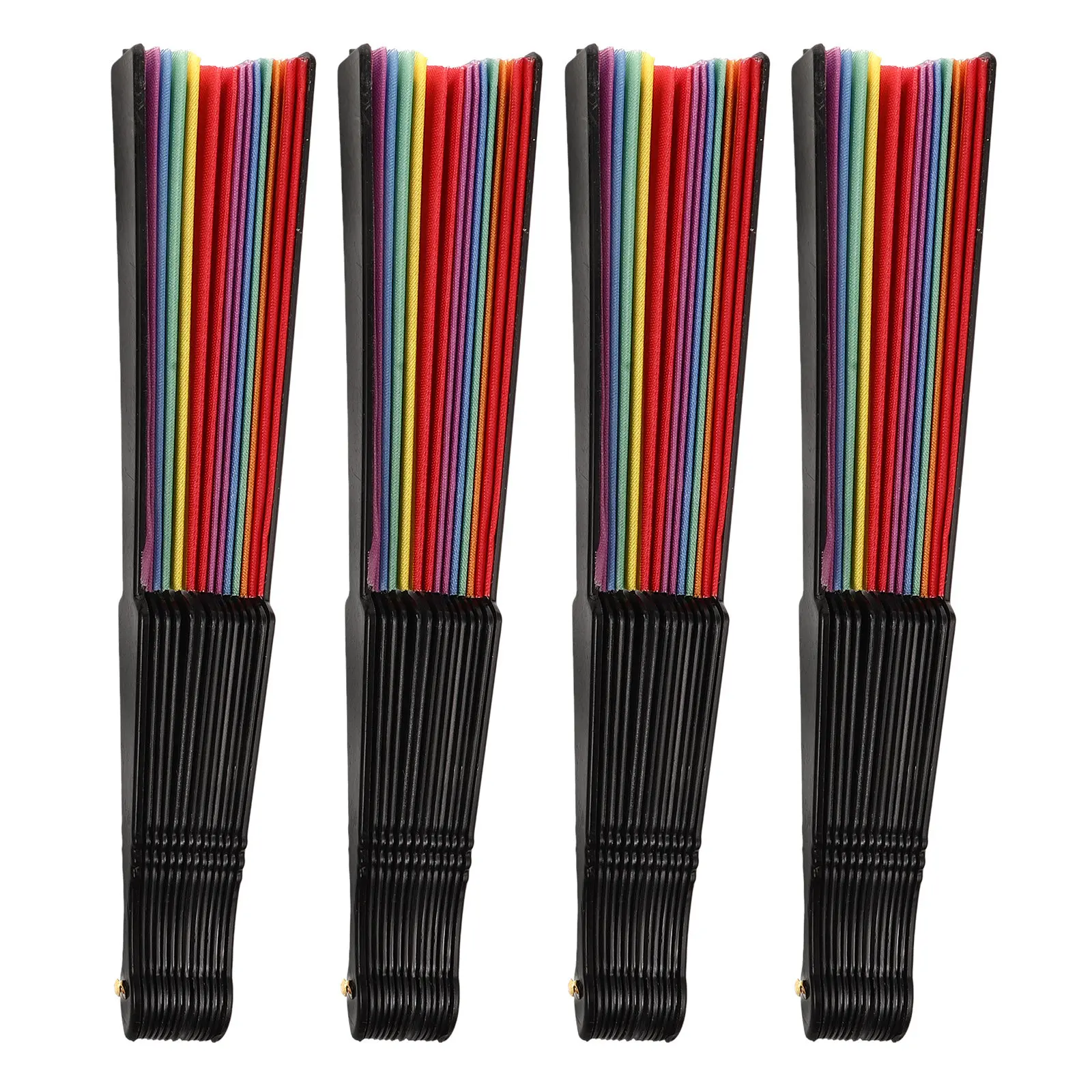 

Набор из 4 разноцветных складных вееров-радуг для танцев, выступлений, свадеб, церковных мероприятий, карнавалов, юбилеев, декораций и фотосессий