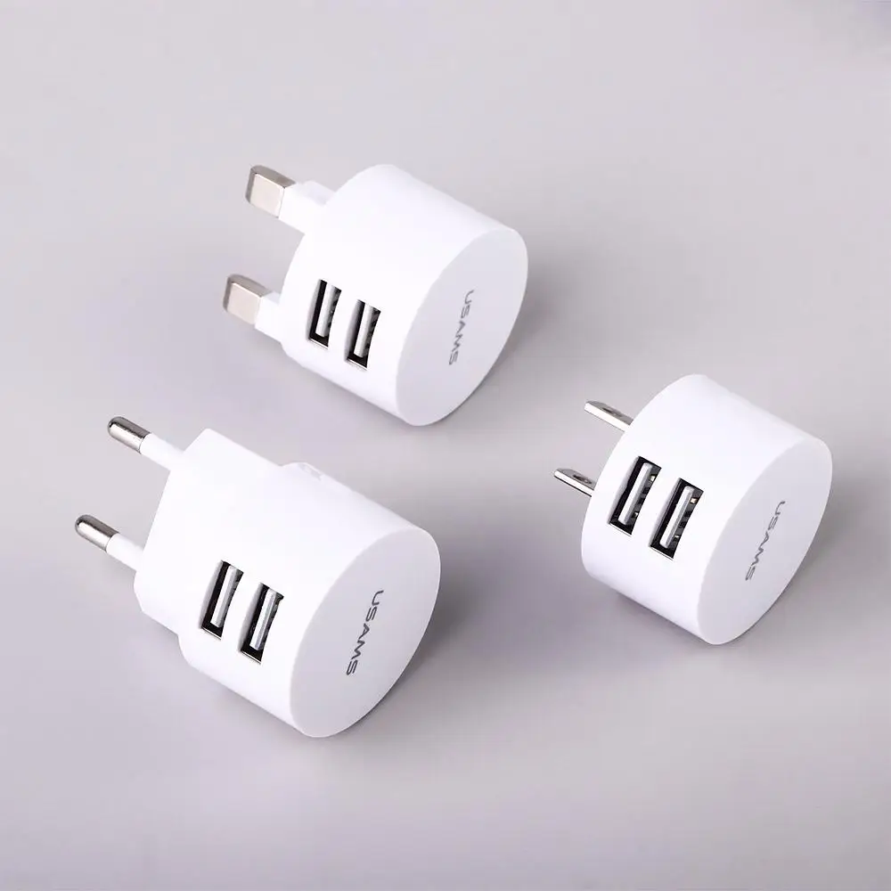 

Adapter Dual USB Quick Charge Travel Charger Head Mobile Phone Charger Wall Charger Min EU UK US Plug Dual Usb Round Charger