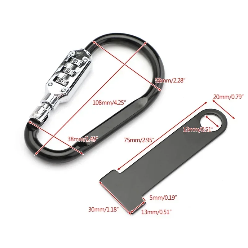 Motorcycle Helmet Lock Buckle Scooter Anti-theft Open Face Helmet Lock Fastener + T-Bar For Racing Motorbike Bike Helmet lock