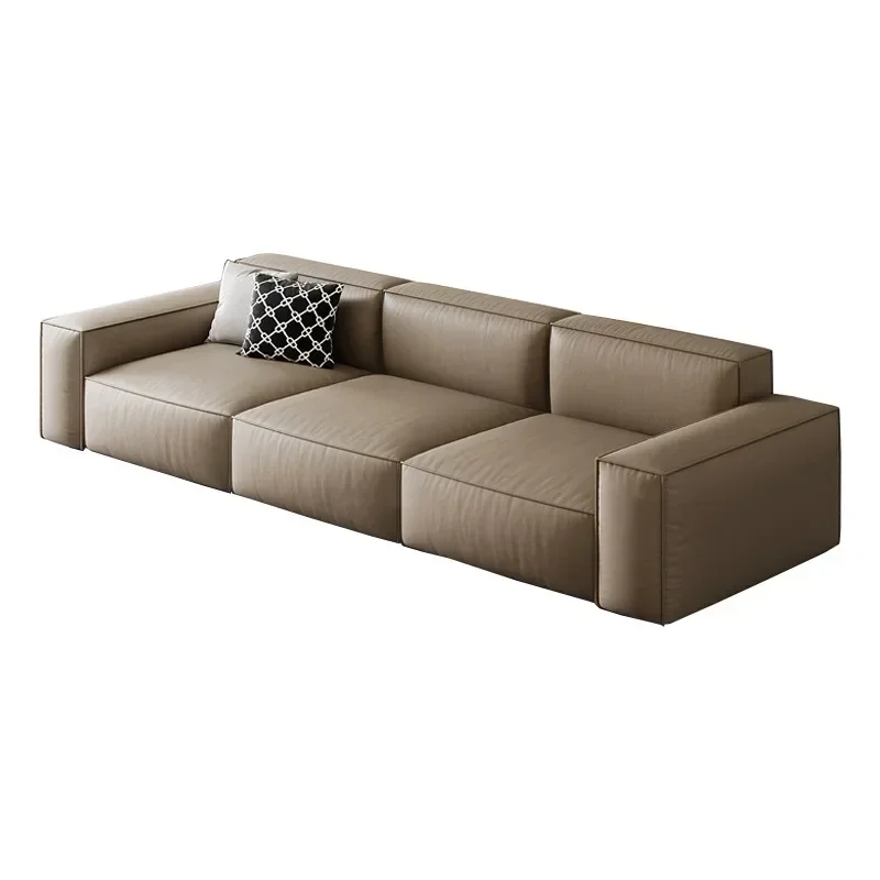 Leather sofa Italian minimalist first layer cowhide