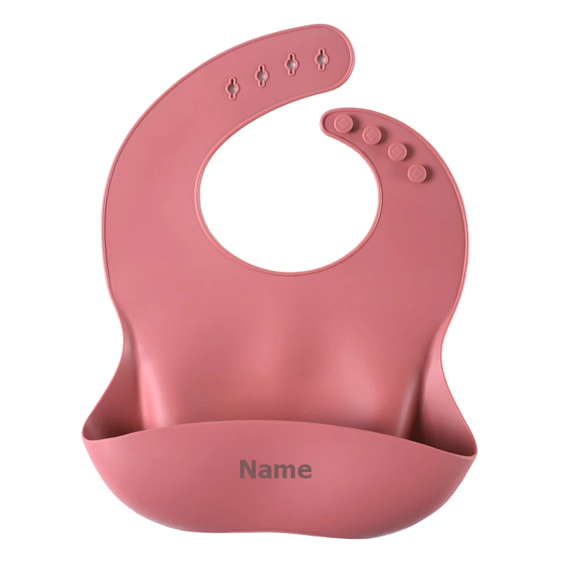 Silicone Bib Baby Drool Catcher with Free Name Engraving Creative Gifts Customized for Boys and Girls image 3