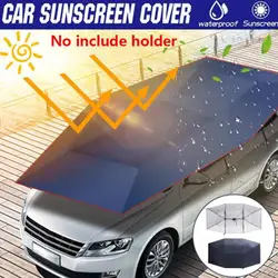 4.2x2.1m Car Summer Sunshade Umbrella Fully Automatic Folding Roof Summer Sunscreen Shed Remote Control Portable Canopy Cover