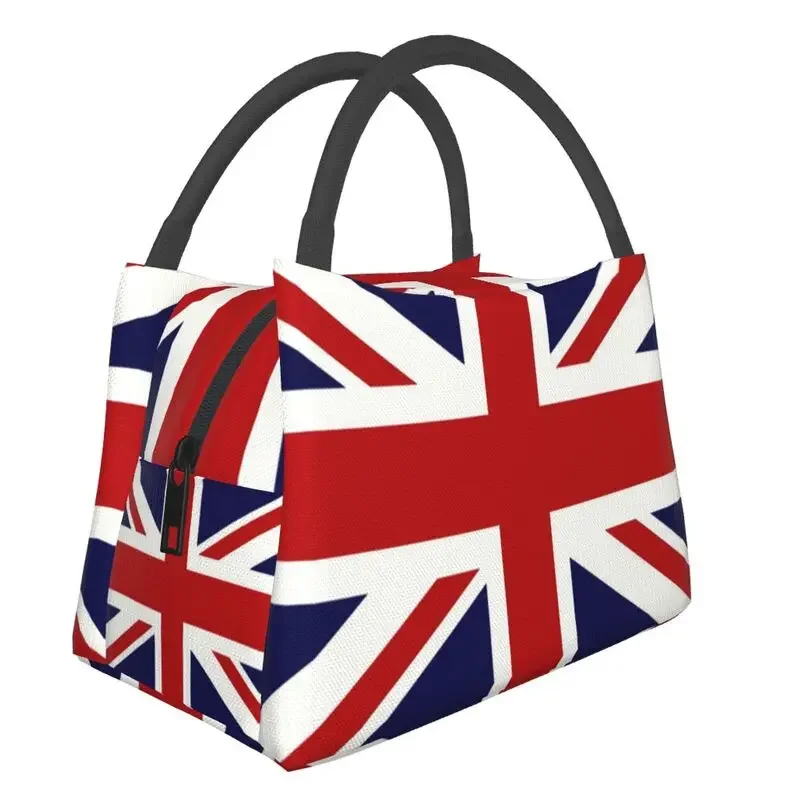 Union Jack Flag Of The UK Insulated Lunch Bags for Women Portable Thermal Cooler Bento Box Beach Camping Travel Shoulder Bag