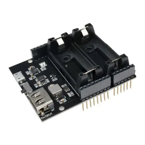 ESP8266 ESP32 Power Supply Rechargeable Dual 16340 Lithium Battery Charger Shield Module Output 3.3V 5V for Arduino R3