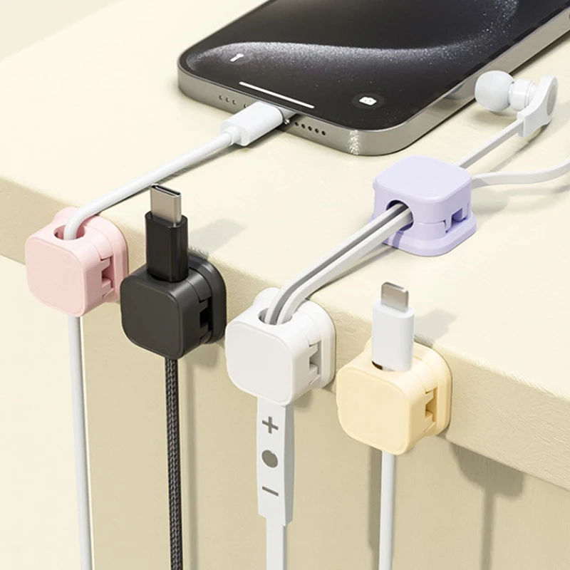 

6Pcs Magnetic Cable Clip Cable Holder Adhesive Wire Keeper Cord Cable Organizer Winder Desk Management Clip