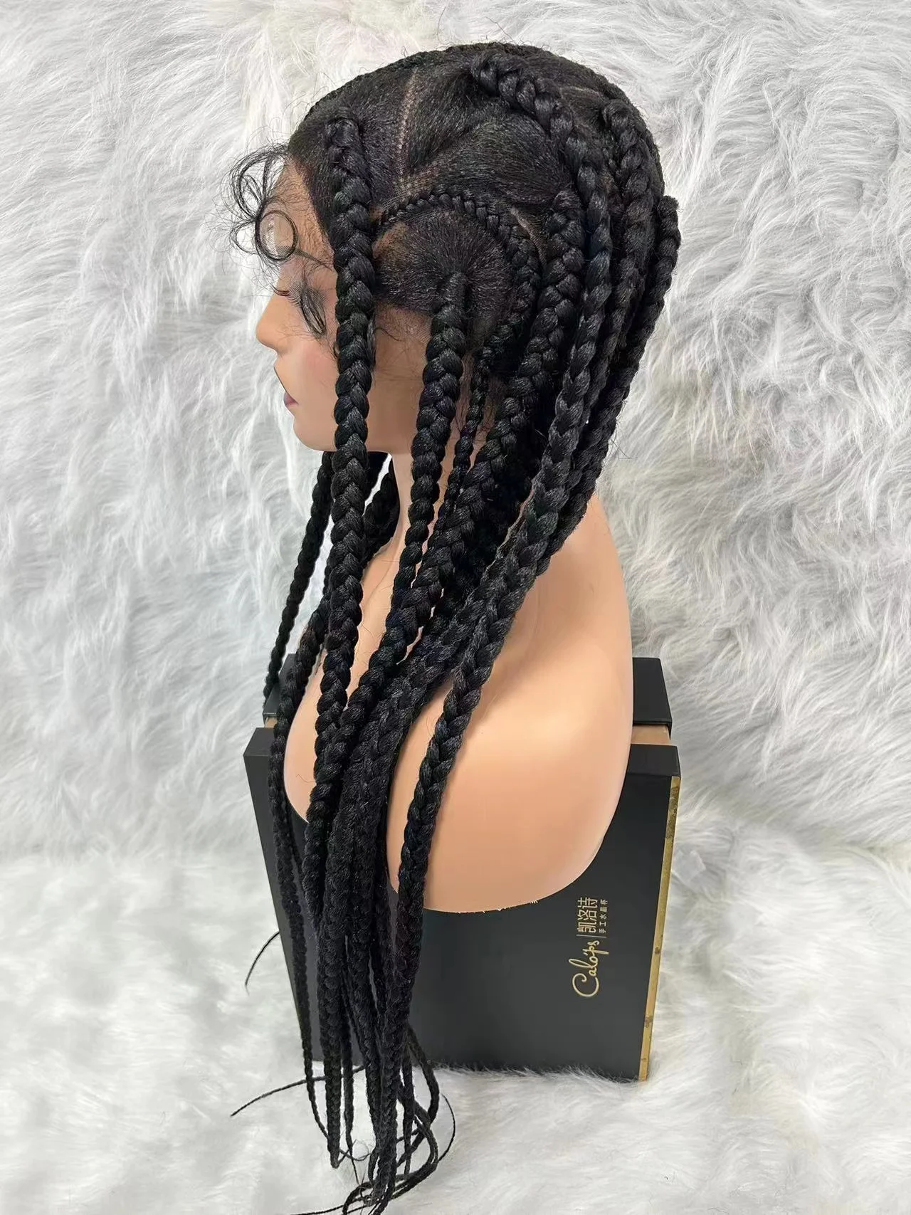 Synthetic Lace Front Wig Braided Wigs For Black Women Crochet Braid Braiding Hair Knotless Box Cornrow Braids Wigs