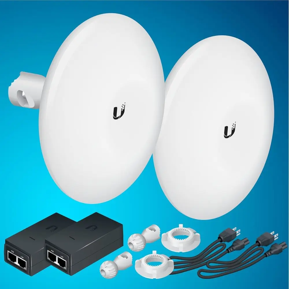 

Предварительно настроенный беспроводной мост Dual NanoBeam M5 для наружного использования, 5 ГГц, 150 Мбит/с+, дальность 15+ км, сетевой мост