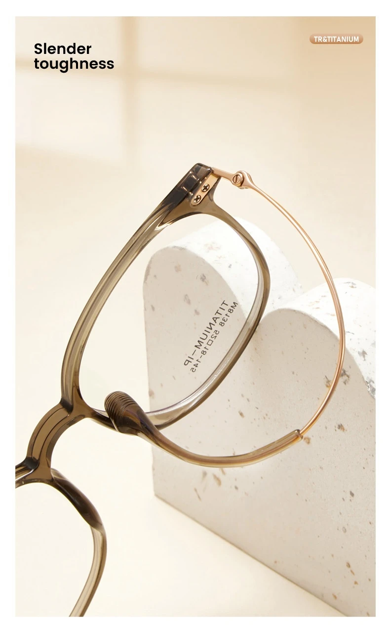 YIMARUILI Komfortable Ultra-licht Flexible TR90 Brillen Männer Retro Runde Reinem Titan Optische Brillen Rahmen Frauen – Detail 2