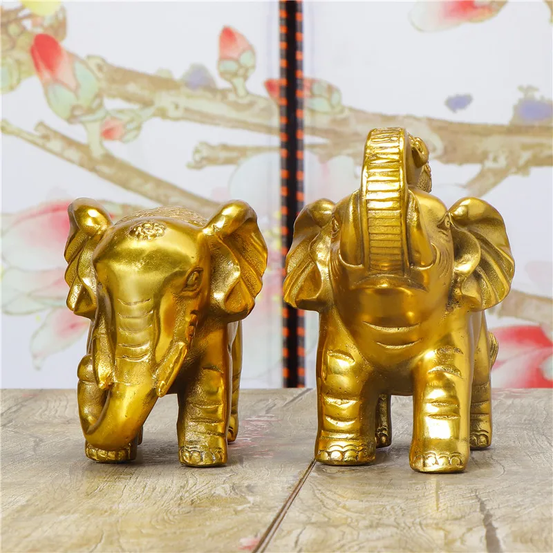 

Пара латунных украшений в виде слонов, впитывающие латунные слоны для дома, гостиной, офиса, магазина, подарки, декоративные поделки