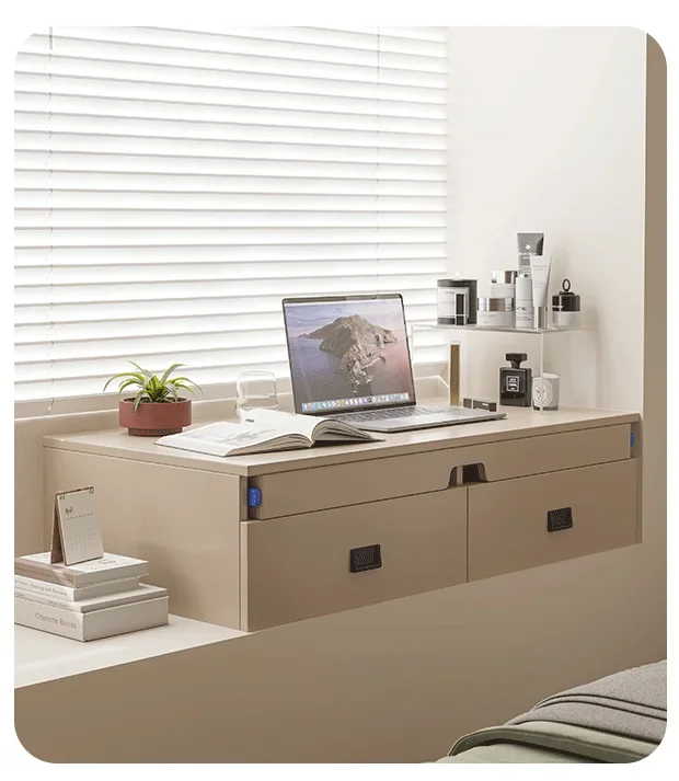 Pull-out desk bay window cabinet solid wood with lock desktop window sill transformation white learning writing table computer