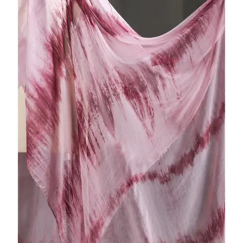 100x150 सेमी वेव ब्लू व्हाइट टाई-डाईड ग्रेडिएंट शिफॉन फैब्रिक सिल्क स्क्रीन यार्न चीनी शैली कार्डिगन ड्रेस डिजाइनर कपड़ों के लिए 6 best sales सफेद ब्रोकेड कपड़ा - №5