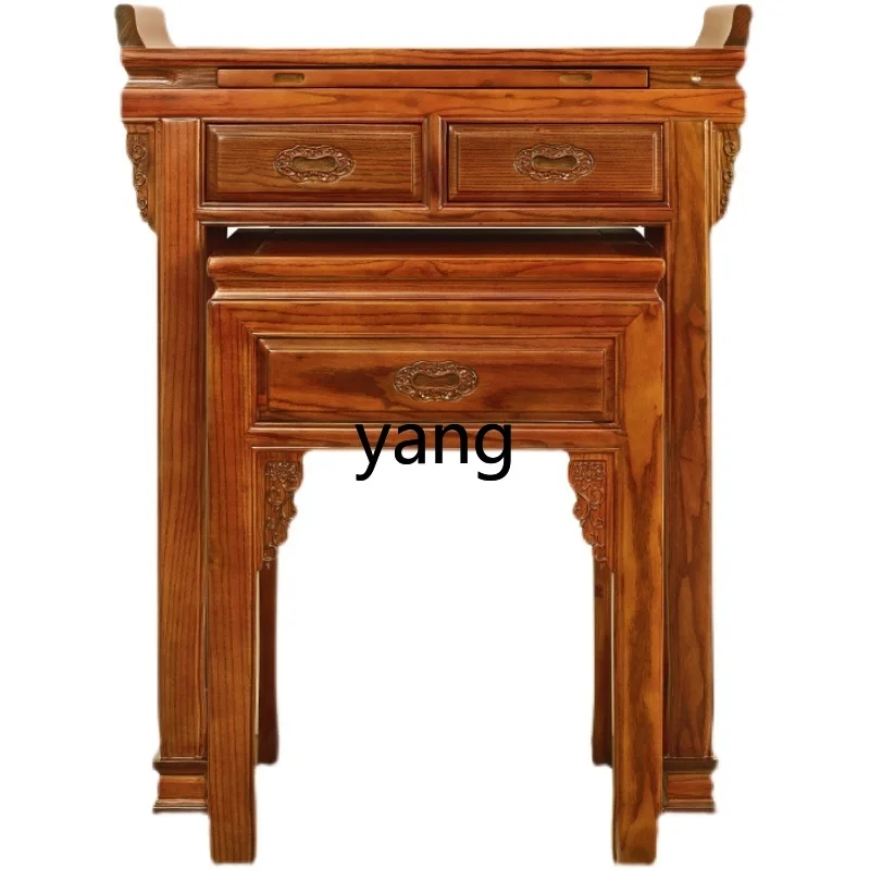 

yjq Buddha Niche Altar Incense Burner Table Buddha Shrine Household Minimalist Hyundai Antique Imitation Chinese Style Altar