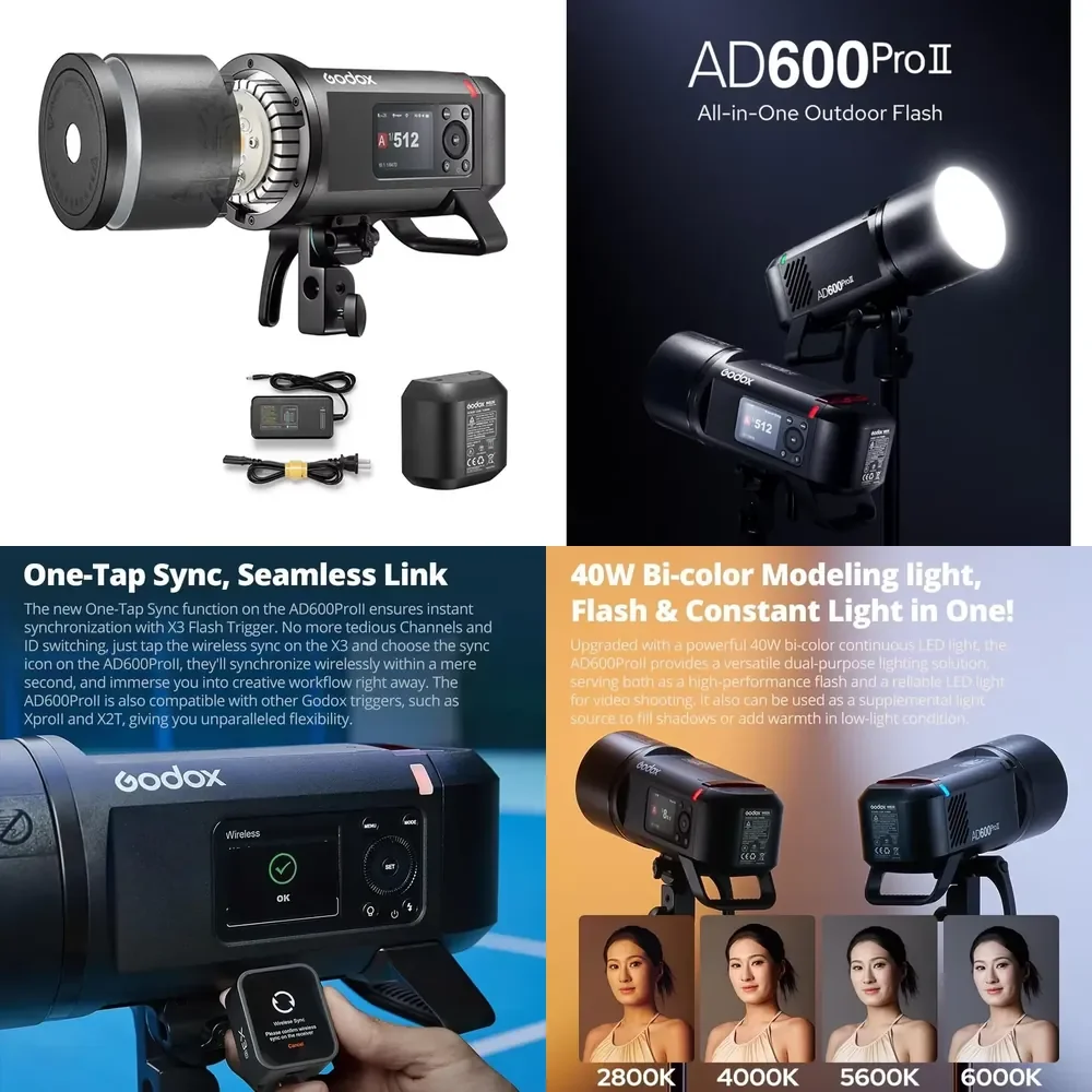 WAP01 New Arrive AD600 Pro AD600Pro II 600Ws Large Capacity Lithium Battery Outdoor Flash Strobe Speedlite