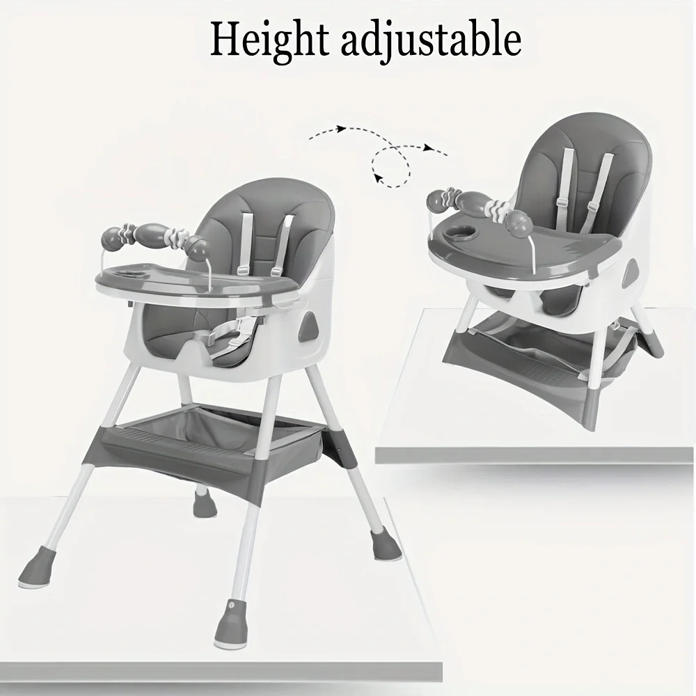 UBRAVOO Foldable Baby High Chair 6 Months Plus, with Large Antislip Pad & ToyRack, Easy to Clean Feeding , E500