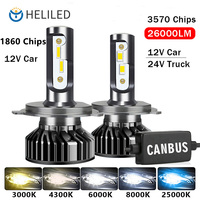 LED Headlight H7 110W 6000K 9005 HB3 HB4 9006 H1 H3 H8 H9 H11 880 881 H27 Bulb Canbus EMC LED H4 LED Car Headlight for 24V Truck