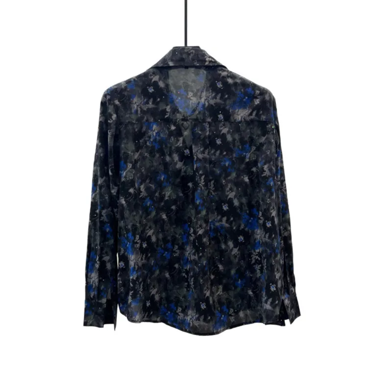 WVGA Spring Summer New Men's Floral Printed Trendy Long Sleeved Shirt Niche Casual Draped Sunproof Shoulder Pads Tops Ins W24726